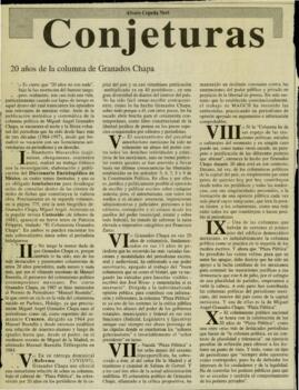 
20 años de la columna de Granados Chapa.


