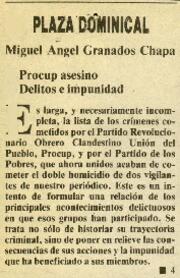 
Procup asesino. Delitos e impunidad.


