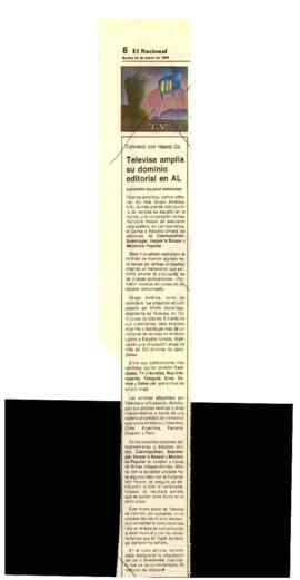 
Televisa amplía su dominio editorial en AL.


