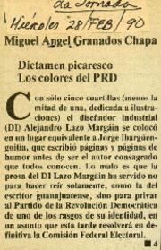 
Dictamen picaresco. Los colores del PRD.


