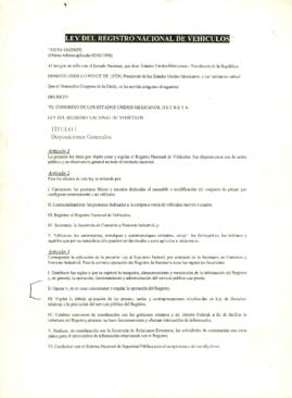
Ley del Registro Nacional de Vehículos.


