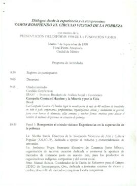 
Diálogos desde la experiencia y el compromiso : vamos rompiendo el círculo vicioso de la pobreza.


