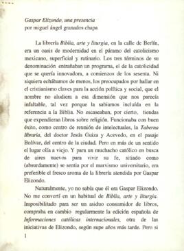 
Gaspar Elizondo, una presencia.


