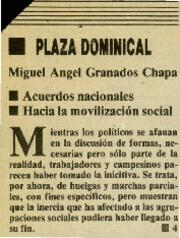 
Acuerdos nacionales hacia la movilización social.


