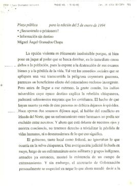 
¿Secuestrado o prisionero? Información sin destino.


