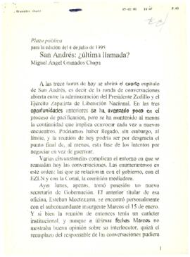 
San Andrés : ¿última llamada?.


