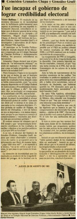 
Fue incapaz el gobierno de lograr credibilidad electoral.


