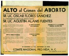 
Alto al crimen del aborto.


