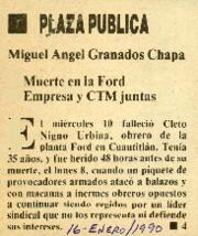 
Muerte en la Ford. Empresa y CTM juntas.


