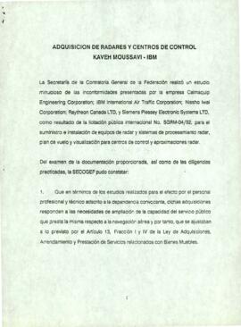 
Adquisicion de radares y centros de control. Kaveh Moussavi - IBM.



