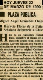 
Horacio Flores de la Peña. Señalada deferencia a Chile.


