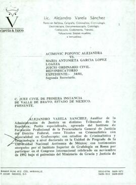 
Acimovic Popovic Alejandra vs. Maria Antonieta Garcia López Loaeza.


