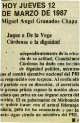 
Jaque a De la Vega. Cárdenas o la dignidad.


