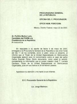 
Oficio num. PGR/312/00.


