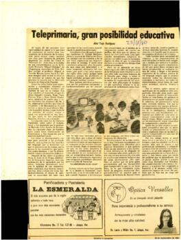 
Teleprimaria primaria, gran posibilidad educativa.


