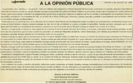 
A la opinion publica.


