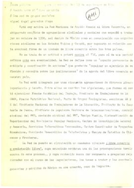 
Acción ante el libre comercio Una red de grupos sociales.


