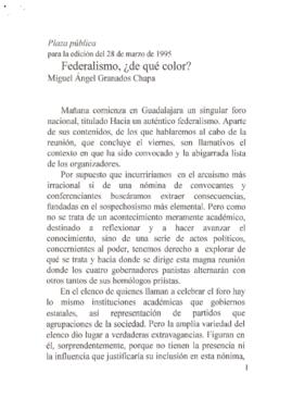 
Federalismo, ¿de qué color?.



