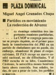 
Partidos en movimiento. La reelección de Alvarez.


