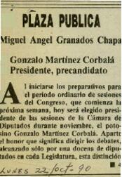 
Gonzalo Martínez Corbalá. Presidente, precandidato.



