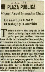 
De nuevo, la UNAM, el trabajo y la sucesión.



