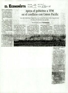 
Apoya el gobierno a TFM en el conflicto con Union Pacific.


