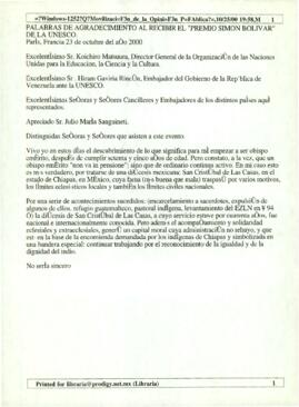 
Premio Simón Bolivar.


