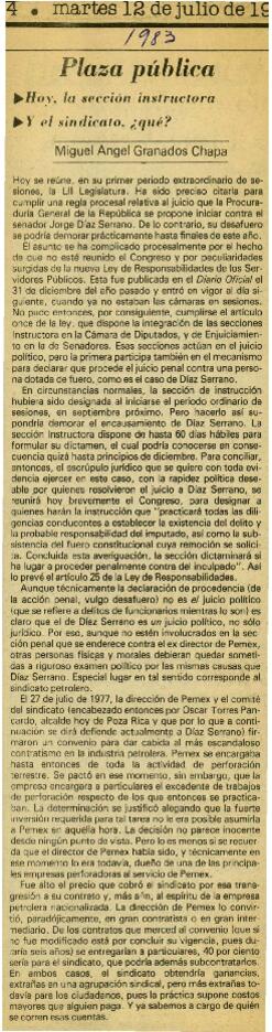 
Hoy la Sección instructora y el Sindicato que?.


