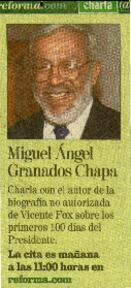 Charla con Miguel Ángel Granados Chapa sobre los primeros 100 días de Vicente Fox.