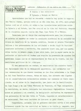 
Juárez y las relaciones. Iglesia y Estado en México.



