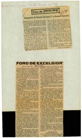 
Respuesta de Ramón Estrada R. a Manuel Buendía.


