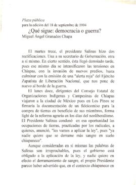 
¿Qué sigue : democracia o guerra?.


