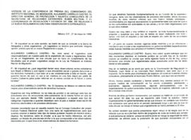 
Versión de la conferencia de prensa del comisionado del INM, Alejandro Carrillo Castro, el Director General de protección y asuntos consulares de la SRE, Rubén Beltrán, y el Coordinador de regulación y estancia del INM, en relación a la nueva reglamentación para observadores extranjeros.



