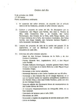 
Orden del día.


