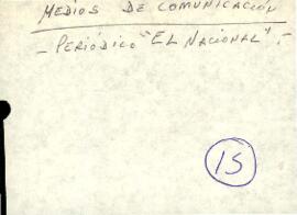 
Medios de comunicicion periodico ´El Nacional´.


