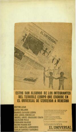 
Estos son algunos de los integrantes del terrible equipo que escribe en el Universal de izquierda a derecha.


