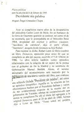 
Presidente sin palabra.


