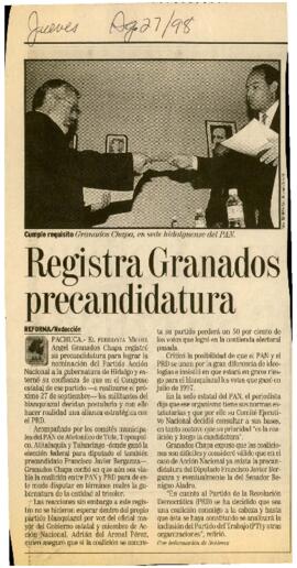 
Registra Granados precandidatura.


