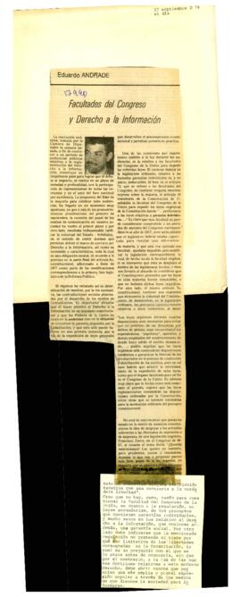 
Facultades del Congreso y Derecho de la Información.


