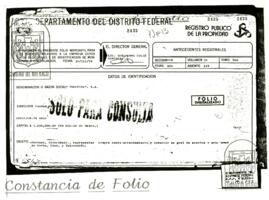 
Constancia de Folio.


