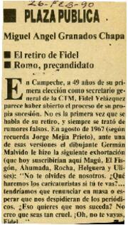 
El retiro de Fidel. Romo, precandidato.


