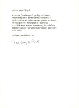 
Querido Miguel Ángel.


