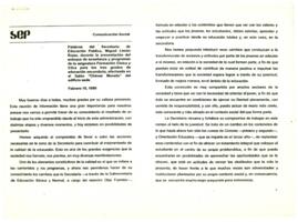 
Palabras del Secretario de. Educación Pública, Miguel Limón. Rojas, durante la presentación del. enfoque de ensei\anza y programas. de la asignatura Formación Clvica.


