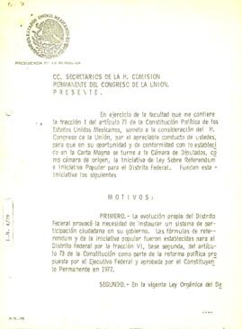 
Ley Sobre Referendum e iniciativa Popular para el Distrito Federal.


