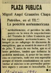 
Petróleo, en el TLC. La posición norteamericana.


