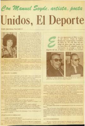 
Con Manuel Seyde, artista, poeta y filosofía de la crítica deportiva Unidos, El Deporte y La Literatura.


