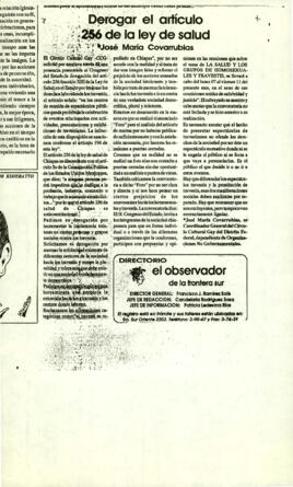 
Derogar el artículo 256 de la Ley de Salud.


