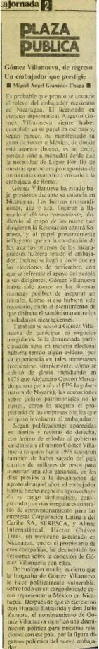 
Gómez Villanueva, de regreso. Un embajador que prestigie.


