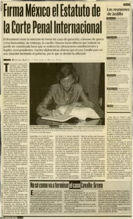 
Firma México el estatuto de la Corte Penal Internacional.


