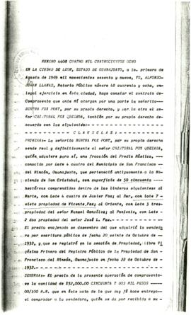 
Contrato de Compraventa de Terreno en San Francisco del Rincón, Guanajuato, 1969.


